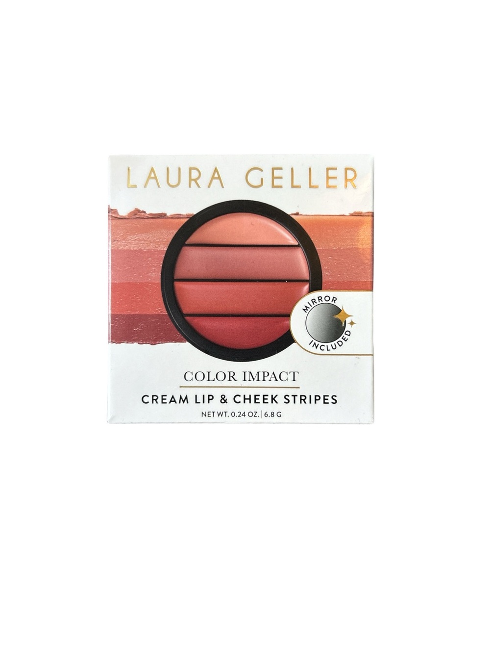 Laura Geller Color Impact Cream Lip & Cheek Stripes Bare Essentials, New